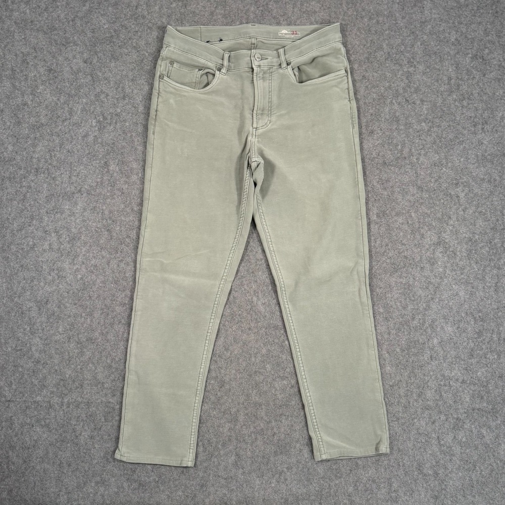 Faherty Brand Faded Olive Green Stretch Terry 5-Pocket Pants‎ Men's Size 31x27